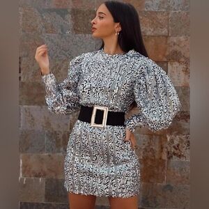 BELTED SEQUIN DRESS